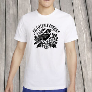 Justifiably Furious Raven Shirt – Social Justice Graphic Tee, Progressive Human Rights Activist T-Shirt