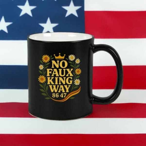 No Faux King Way 86-47 Mug – Snarky Anti-Trump Patriotic Coffee Cup
