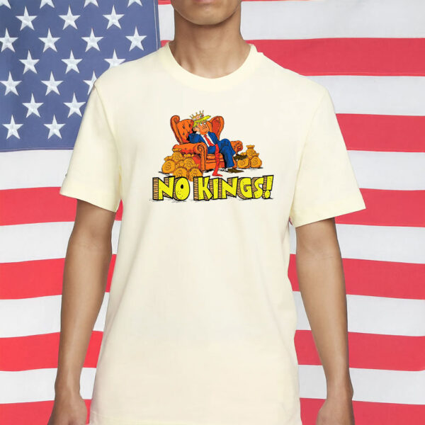 No Kings Anti-Authoritarian Cartoon T-Shirt