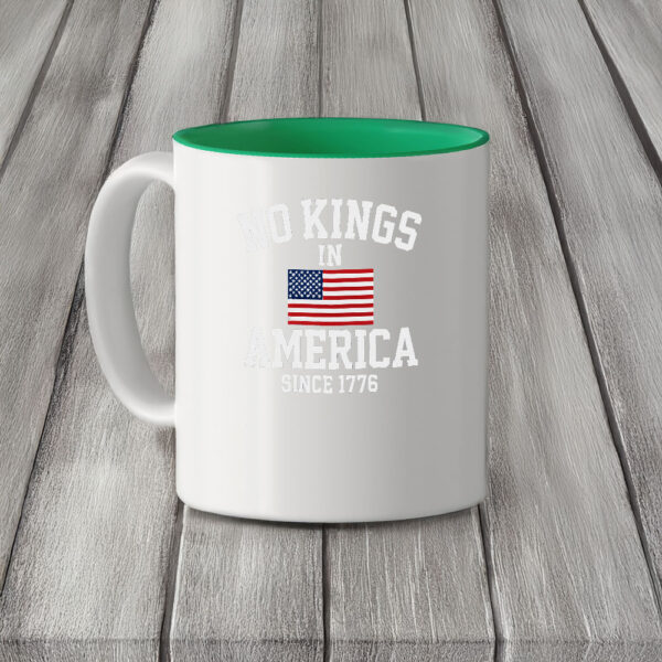 No Kings in America Mug, Patriotic USA Flag Mug