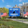 No Kings in America Yard Sign,Protest Black Cat Yard Sign