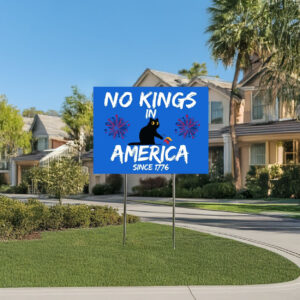 No Kings in America Yard Sign,Protest Black Cat Yard Sign
