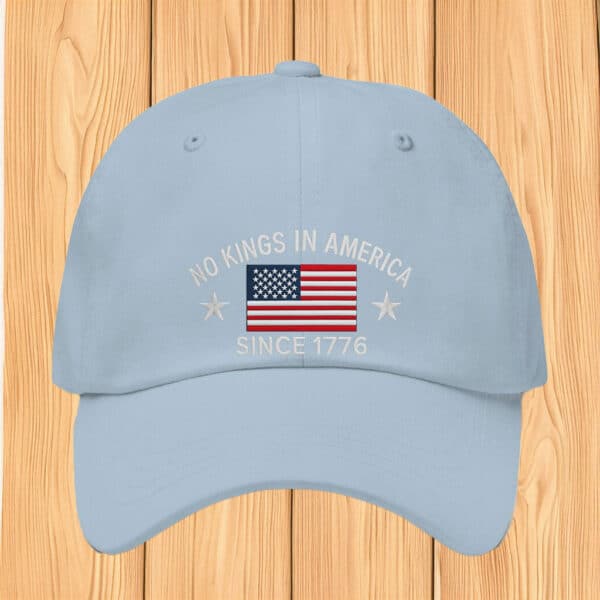 Patriotic Anti-Monarchy Embroidered Cap, No Kings In America Since 1776 Hat
