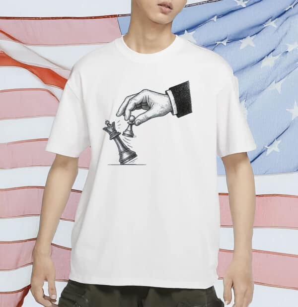 Pawn Knocks Down King Tee - No Kings In America Since 1776, Protest Chess Shirt