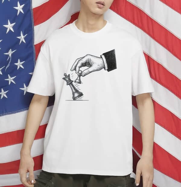 Pawn Knocks Down King Tee - No Kings In America Since 1776, Protest Chess Shirt