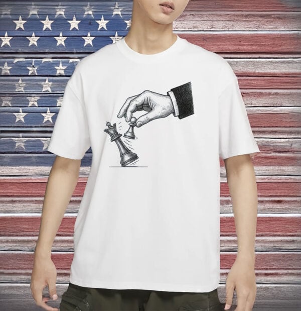 Pawn Knocks Down King Tee - No Kings In America Since 1776, Protest Chess Shirt