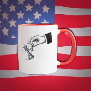Power to the People Political Coffee Cup, Pawn Topples King Mug