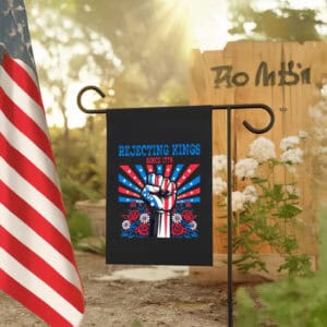 Rejecting Kings Since 1776 Flag – Patriotic Anti-Trump Garden Banner, Pro-Democracy Resistance Flag