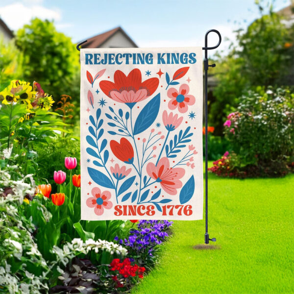 Resist Hate Floral Banner-Rejecting Kings Since 1776 Garden Flag
