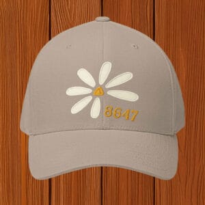 Symbolic Flower Cap, 8647 Embroidered Daisy Hat