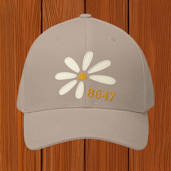 Symbolic Flower Cap, 8647 Embroidered Daisy Hat