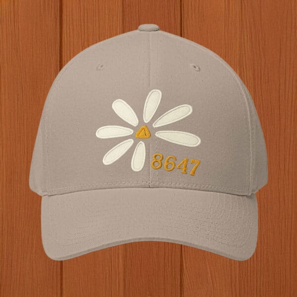 Symbolic Flower Cap, 8647 Embroidered Daisy Hat