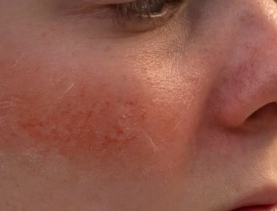 rozacee fata, iritatie piele