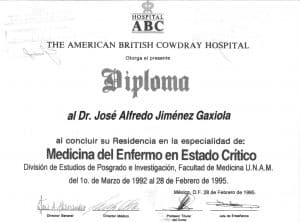 Diploma de Residencia - Medicina del Enfermo en Estado Crítico
