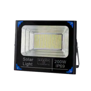 Stamped iron solar flood light