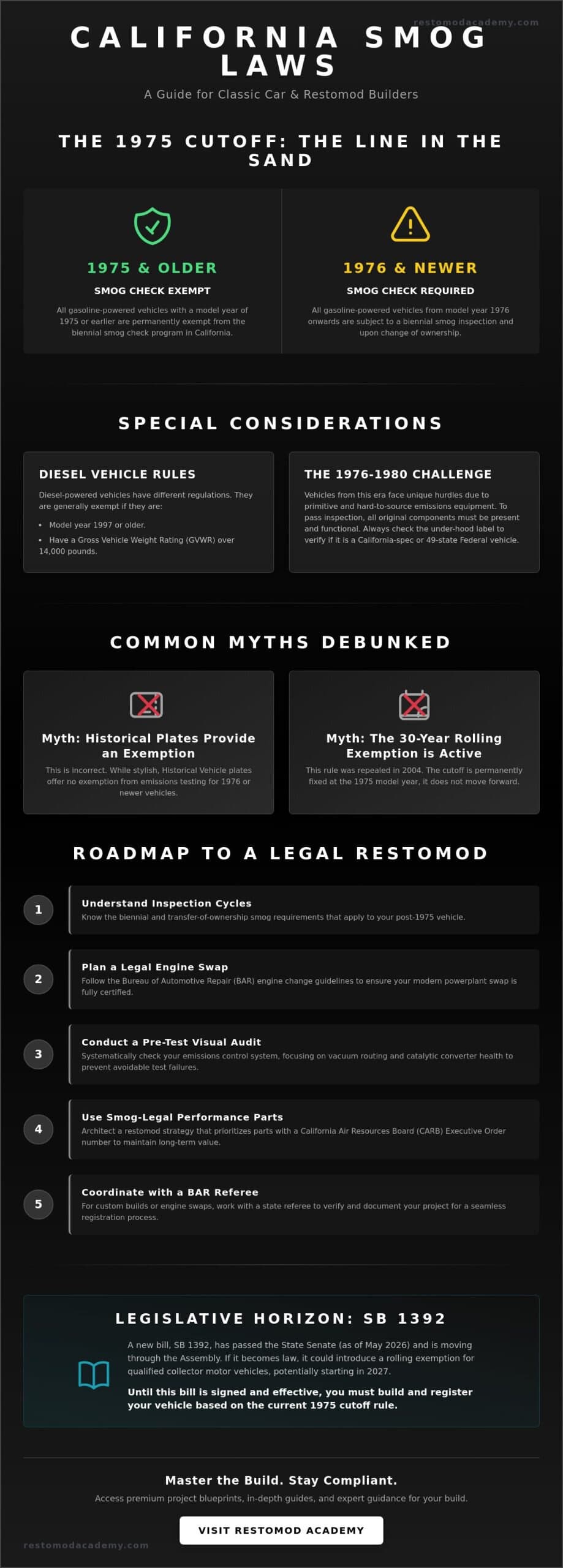 California Classic Car Emissions Laws: The 2026 Restomodder’s Guide
