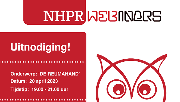 Webinar ‘De Reumahand’, donderdag 20 april aanstaande!