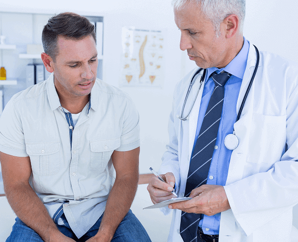 doctor examining his patient writing clipboard medical office 1 1