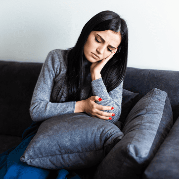 sick woman flu woman caught cold young beautiful woman with throat pain feel sick couch 1