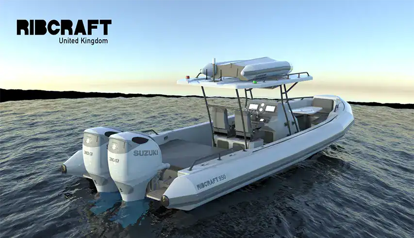 Ribcraft 950 Leisure (White) with twin Suzuki DF300B @ RIBs ONLY - Home of the Rigid Inflatable Boat
