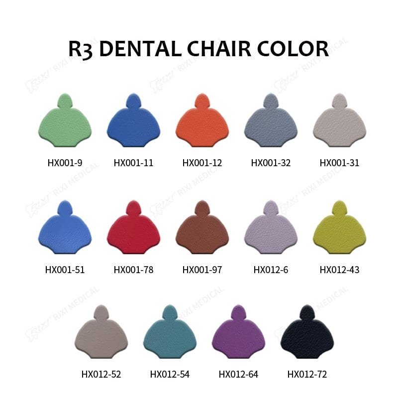 HX001-9 牙科椅子彩色样本，丰富多彩的牙科椅颜色选择，提升诊疗环境美感。.