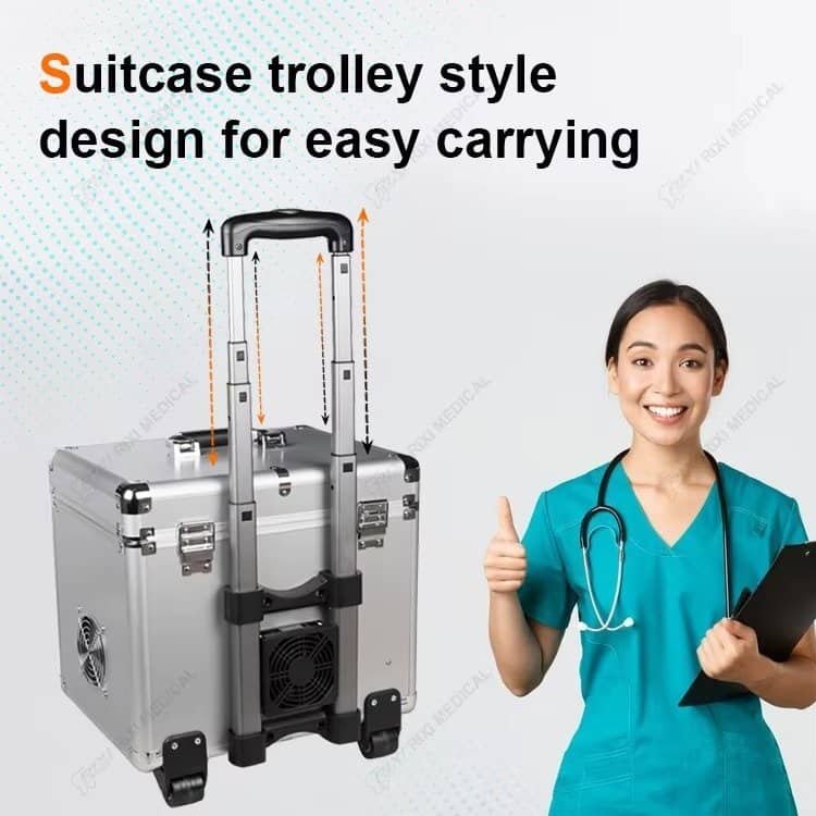 便携式手提行李箱式医用冷藏箱，适合医疗设备携带和保存.