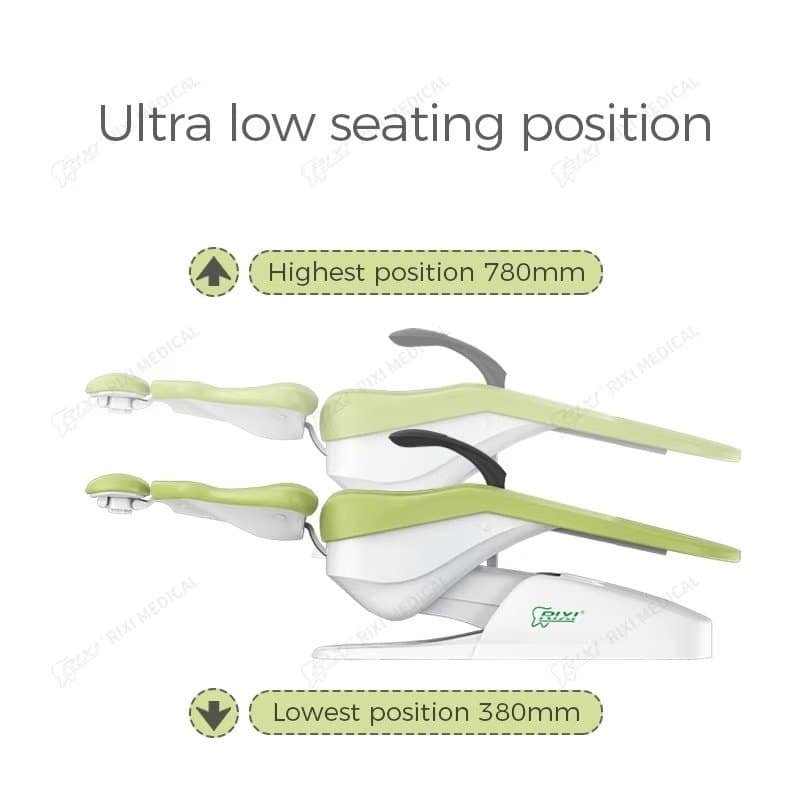 靠近人体工程学的医疗椅子，可调节高度，适用于医疗诊疗环境.