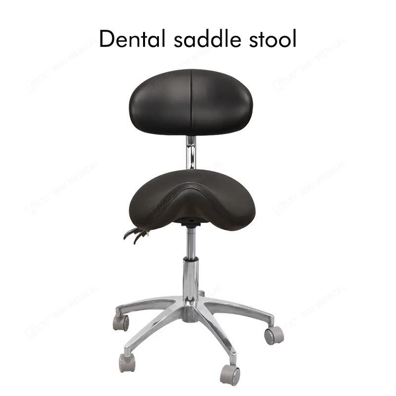 black dental saddle stool main image 1