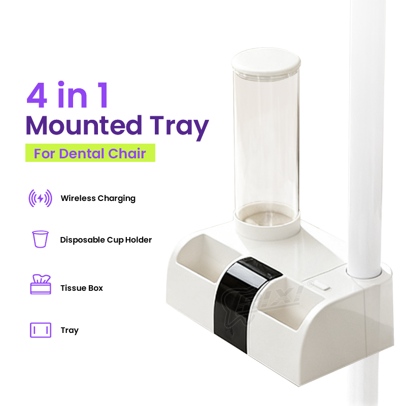 Dental Chair Tissue Box Organizer with Cup Holder and Wireless Charging main image 6