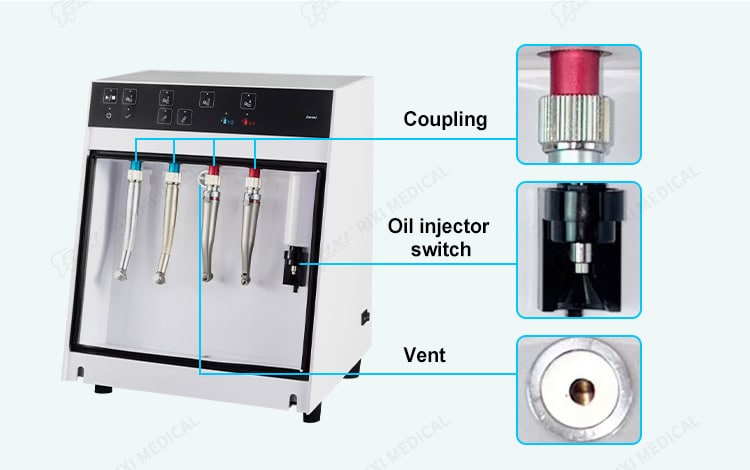 Automatic dental handpiece oiler operation detail