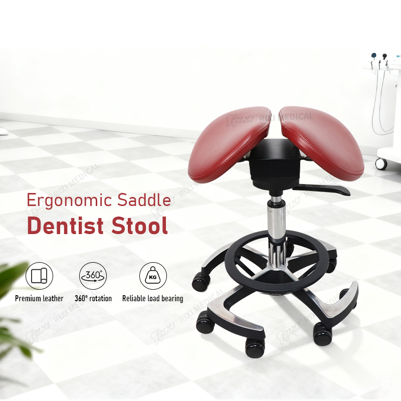 ergonomic saddle dentist stool main image 1