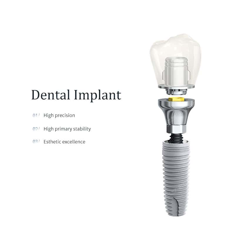 Titanium Dental Implant Fixture with Threaded Root Form main image 3