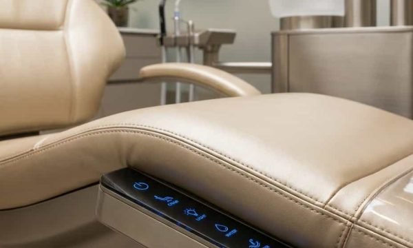 Modern Rixi R5 dental chair with integrated digital control panel