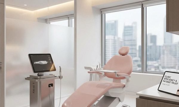minimalist dental clinic design Rixi R3 chair and scanner 2026