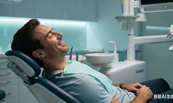A patient feeling relaxed and comfortable in a dental chair.