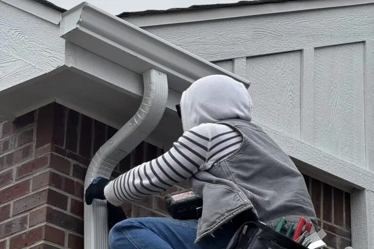 Seamless gutter installation and gutter guards on a Colorado home