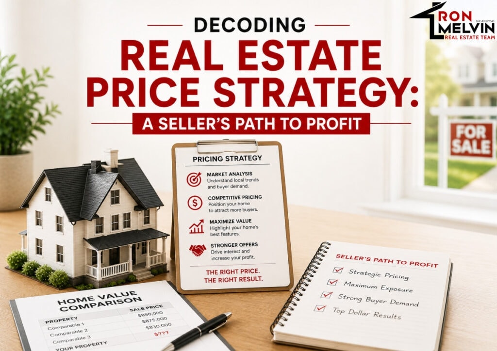 Ron Melvin real estate team promoting price strategy for sellers.