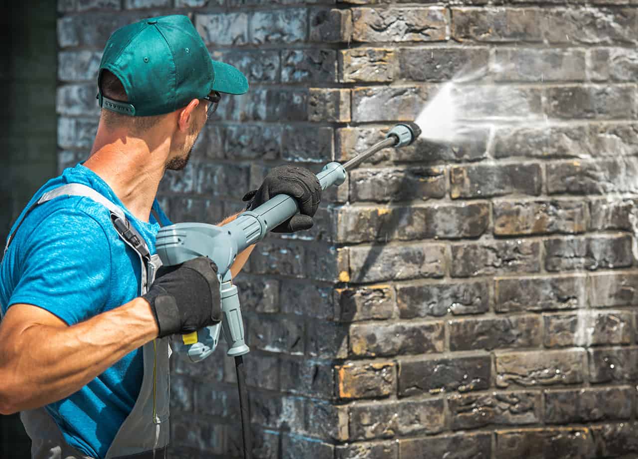 Brick siding maintenance Power washing brick siding to remove debris and maintain its longevity. Roofing for Troops are brick siding experts serving the Milford OH & Cincinnati OH areas.