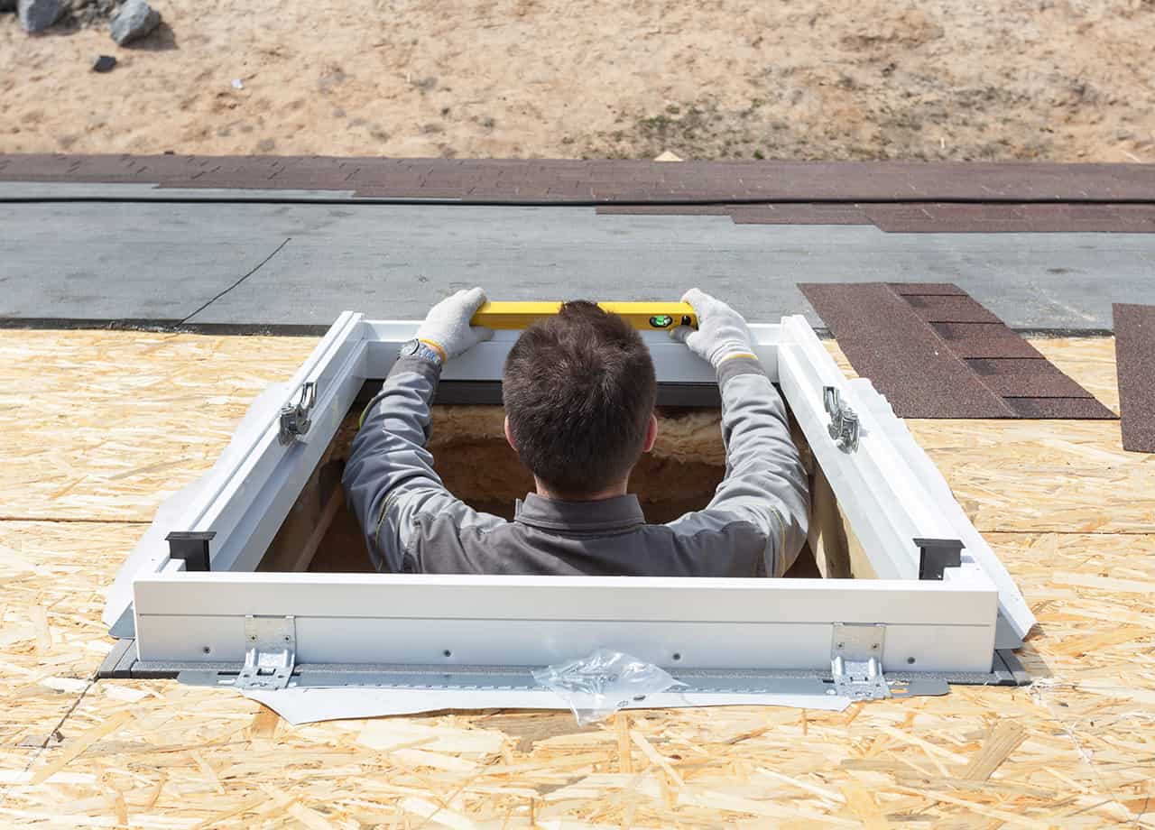 Skylight Installation Services Ohio Image of our contractor installing a skylight for a home in Milford OH. Roofing For Troops are the skylight installation experts in the Milford Oh & Cincinnati OH areas.