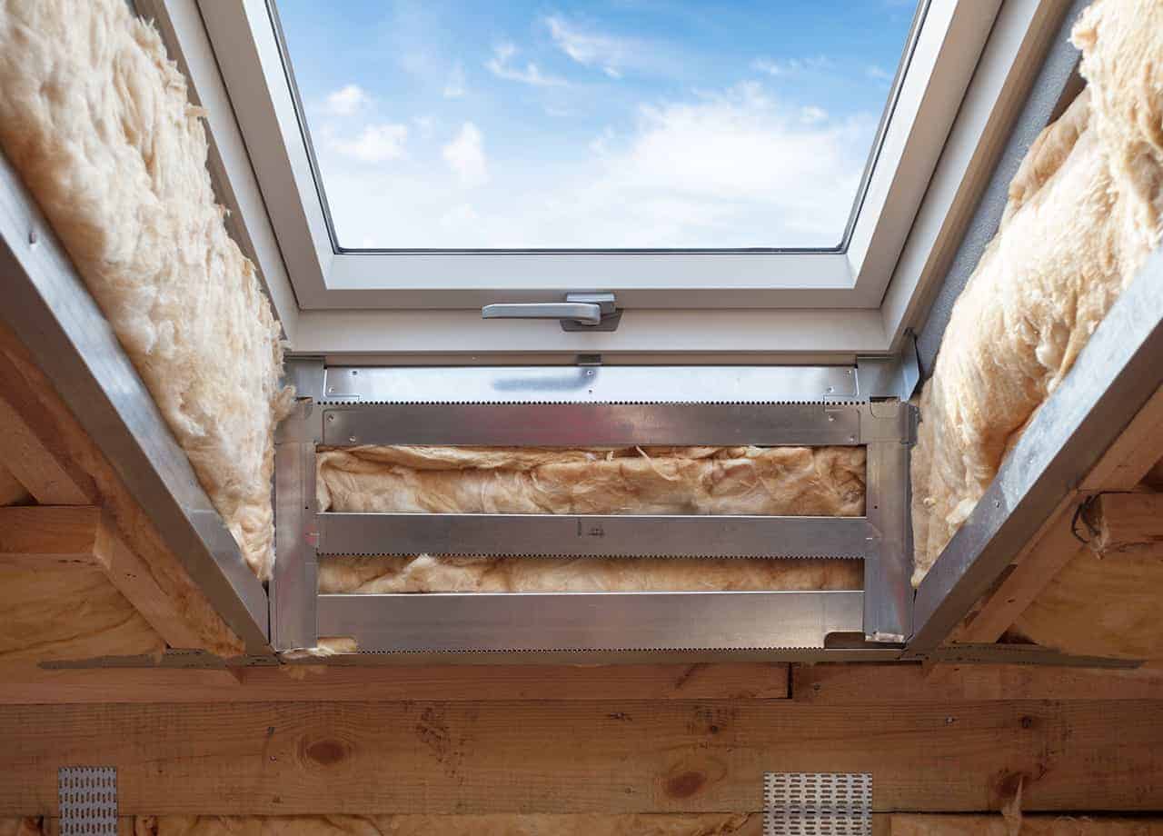 Image of a skylight that needs to be repaired. Roofing For Troops provides skylight repair services in Milford OH & Cincinnati OH areas.