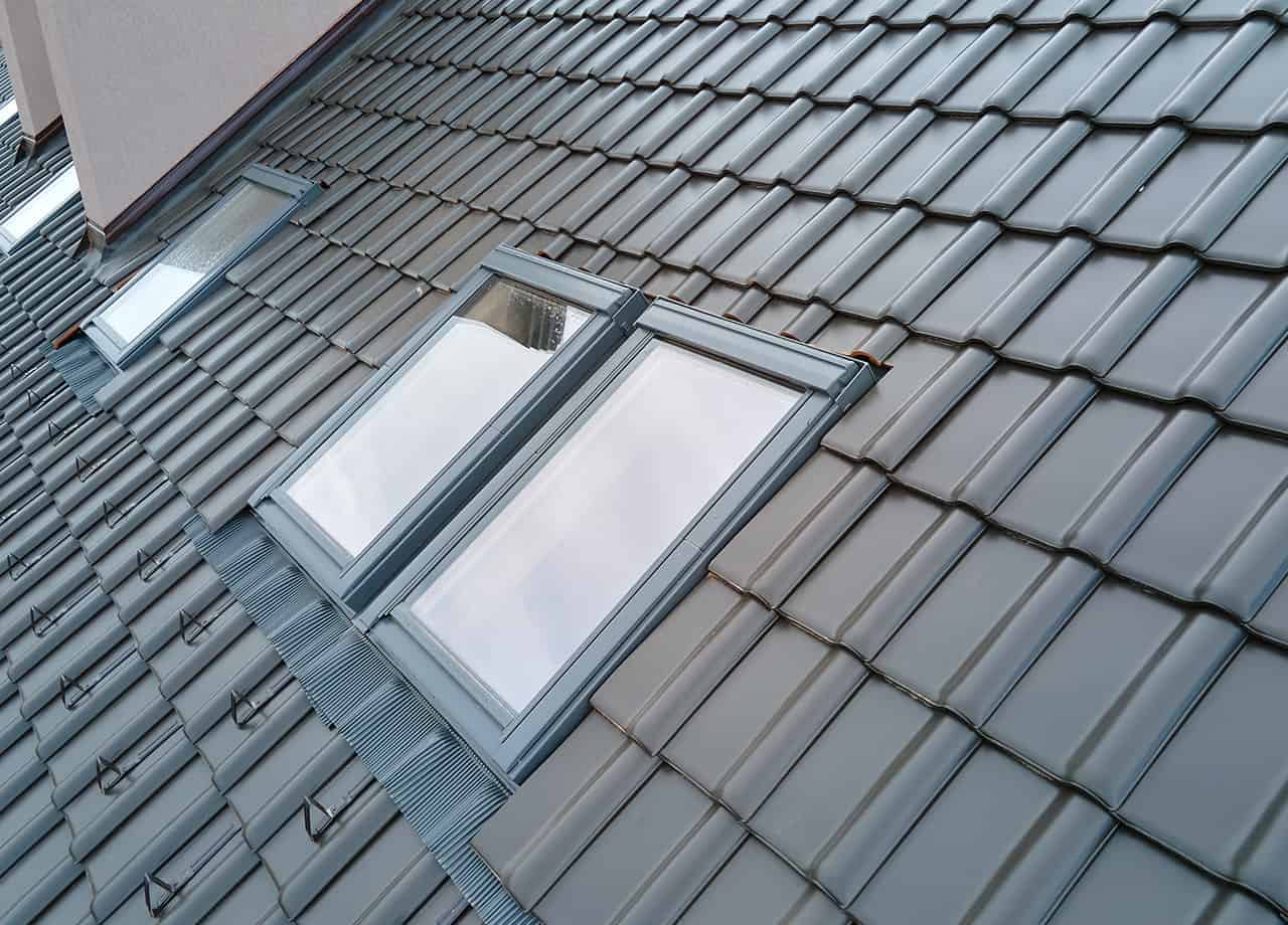 skylight installation experts Image of skylights that have been installed on the roof of a home in Cincinnati OH. Roofing for Troops provides skylight installation services in the Milford OH & Cincinnati OH areas.