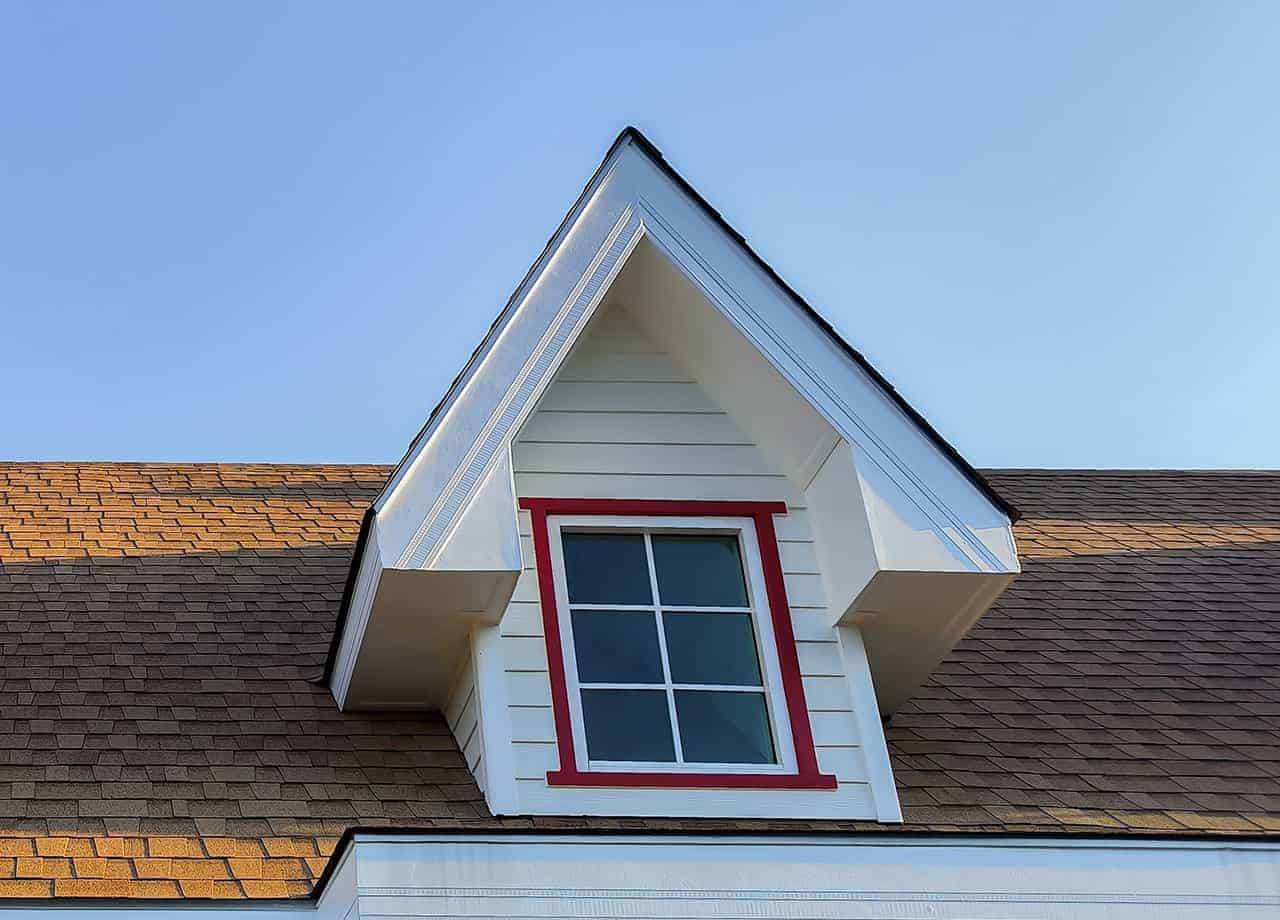 Exterior image of skylights that has been repaired on the roof of a home in Milford OH by our roofing contractors.