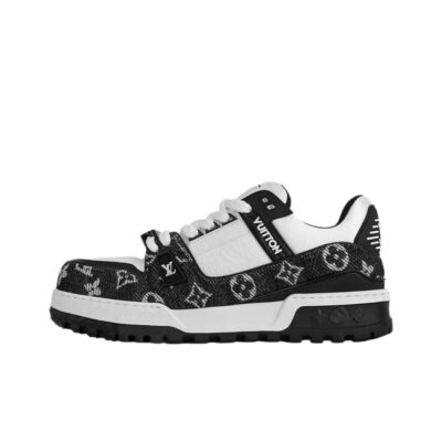 Louis Vuitton Trainer Maxi Black White Embossed Low-Top Sneakers