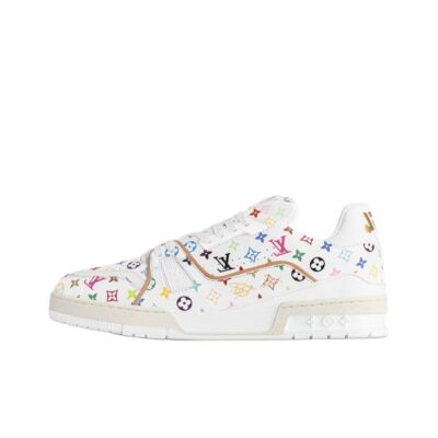 Takashi Murakami x Louis Vuitton Trainer White Leather Low-Top Sneakers