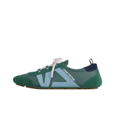 Louis Vuitton Sneakerina Green Lambskin Ballet-Inspired Low-Top Casual Shoes