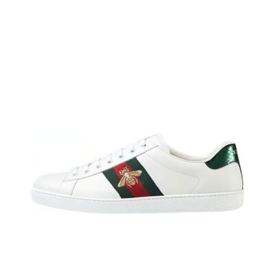 Gucci ACE Embroidered Sneakers Unisex White Green
