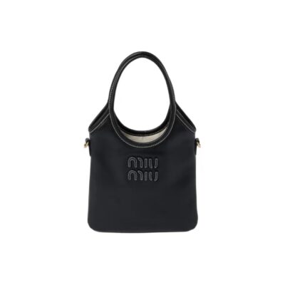 MIU MIU Ivy Leather Shoulder Crossbody Handbag – Black
