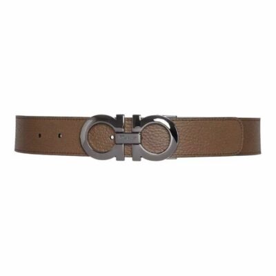 Ferragamo Smooth Reversible Leather Belt Men Brown