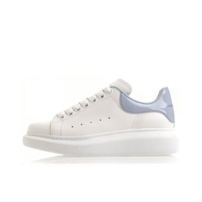Alexander McQueen Oversized Sneaker Calfskin Low-Top Sneakers Women White Blue