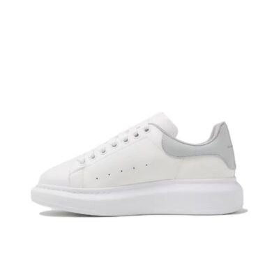 Alexander McQueen Oversized Sneaker Gray Heel Lace-Up Low-Top Sneakers Unisex White Gray